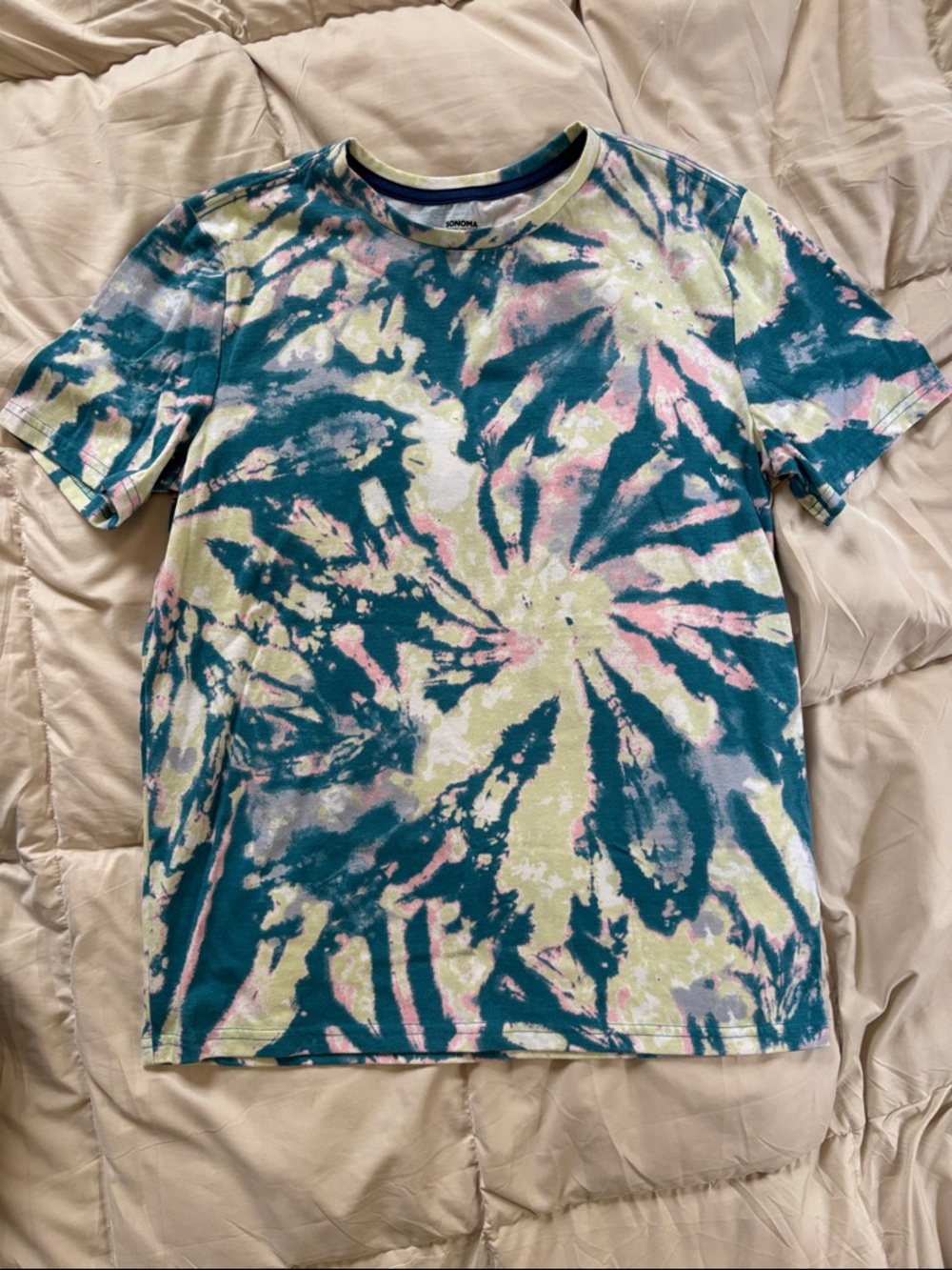 Sonoma Tie-Dye Short Sleeve Tee — Teal, Pink & Cream Youth XL